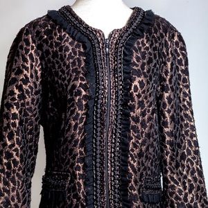 ALBERTO MAKALI  Zebra Print.Long Sleeve Blazer.  Size 12